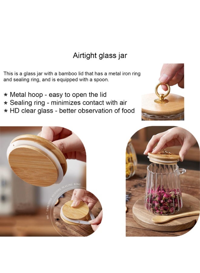 توهج شجاع مرطبان سكر | مرطبان قهوة زجاجي | علبة تخزين طعام محكمة الإغلاق بغطاء وملعقة | مرطبان حلوى | ملحق ركن القهوة | لتخزين حبوب البن والقهوة المطحونة | مخروطي - Image 4